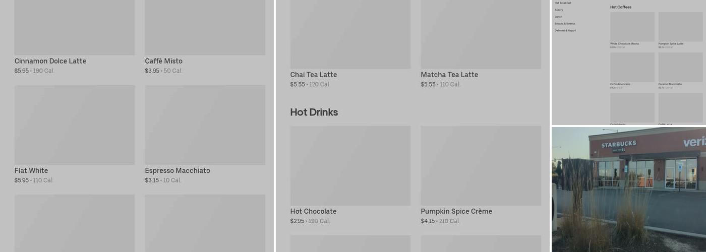 Starbucks Coffee Company Menu