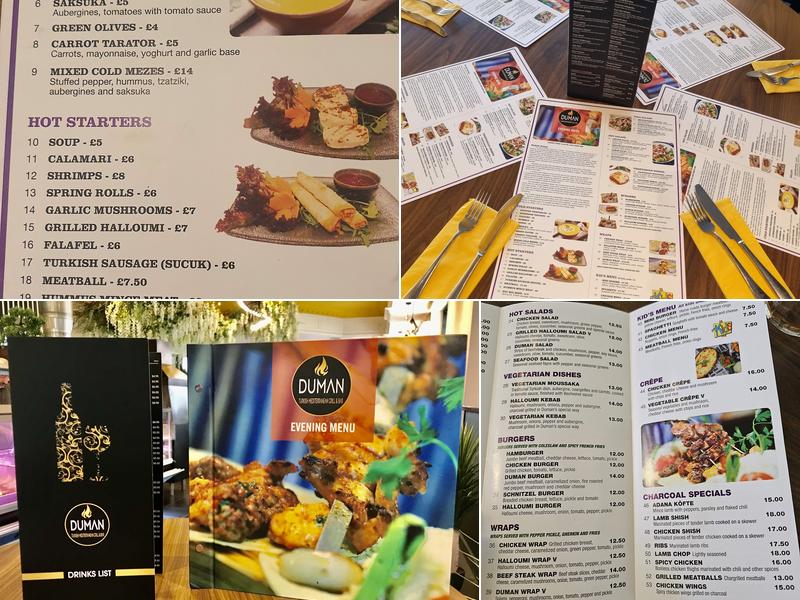 Duman Turkish Mediterranean Grill Bar Menu