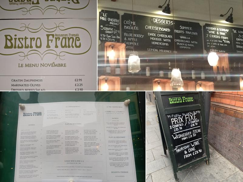 Bistro Franc Menu
