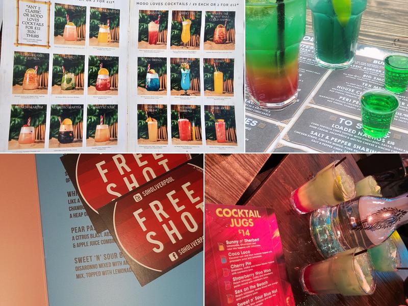 Soho Bar Liverpool Menu