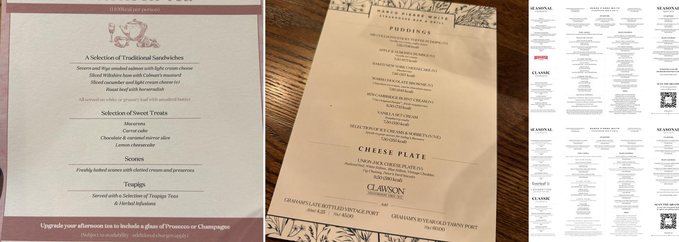 Marco Pierre White Steakhouse Bar & Grill Liverpool Menu