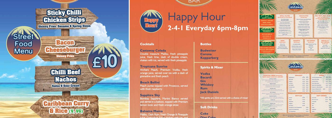 Castaway Bar Menu