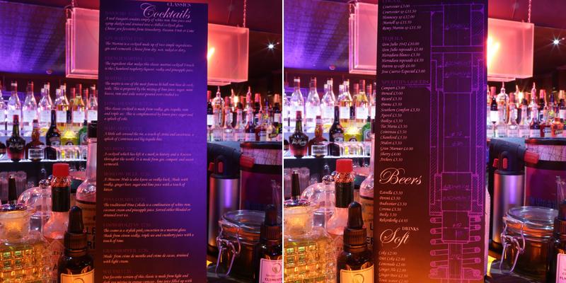 The Underground Gin Society Menu