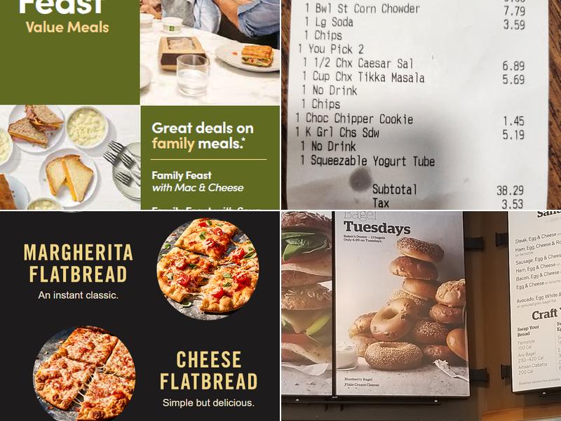 Panera Bread Menu