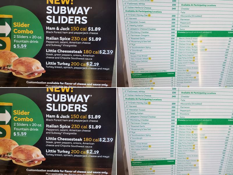 Subway Menu
