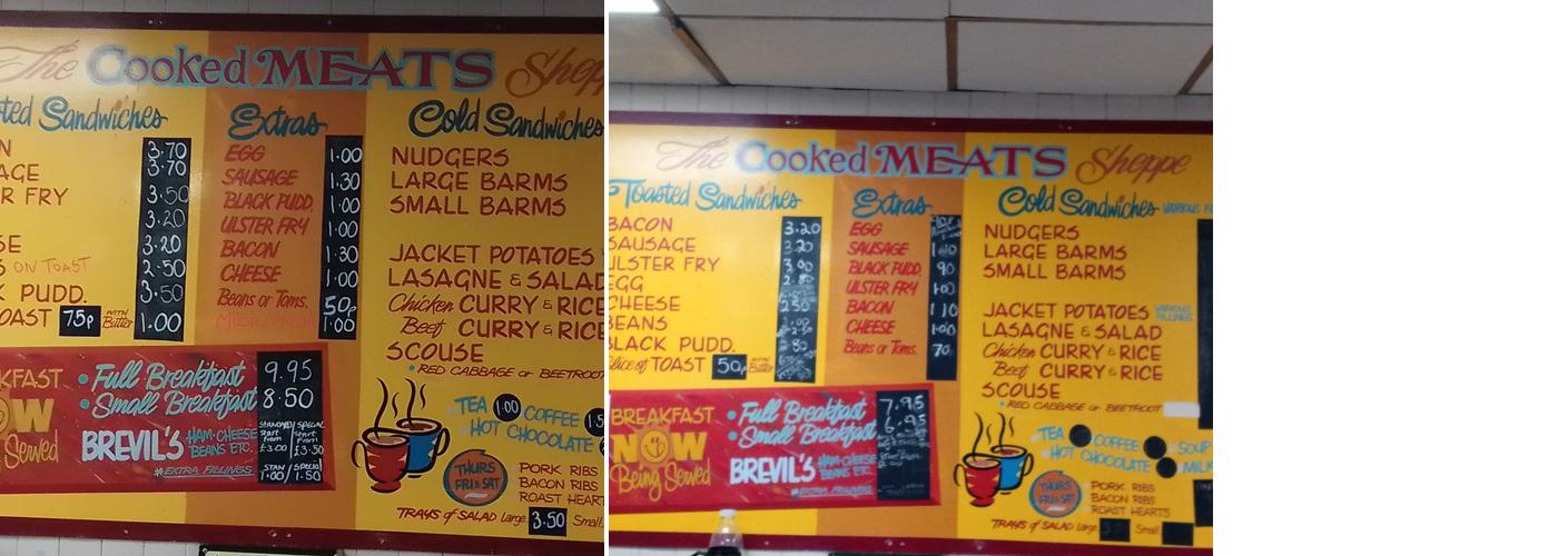 Cooked Meat Shop Menu