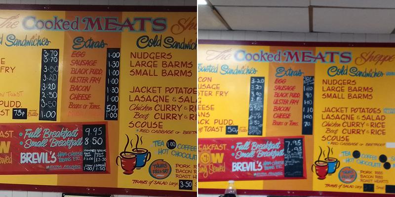 Cooked Meat Shop Menu