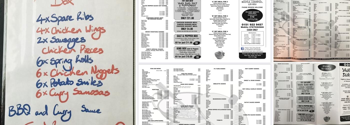 Yang Sing Menu