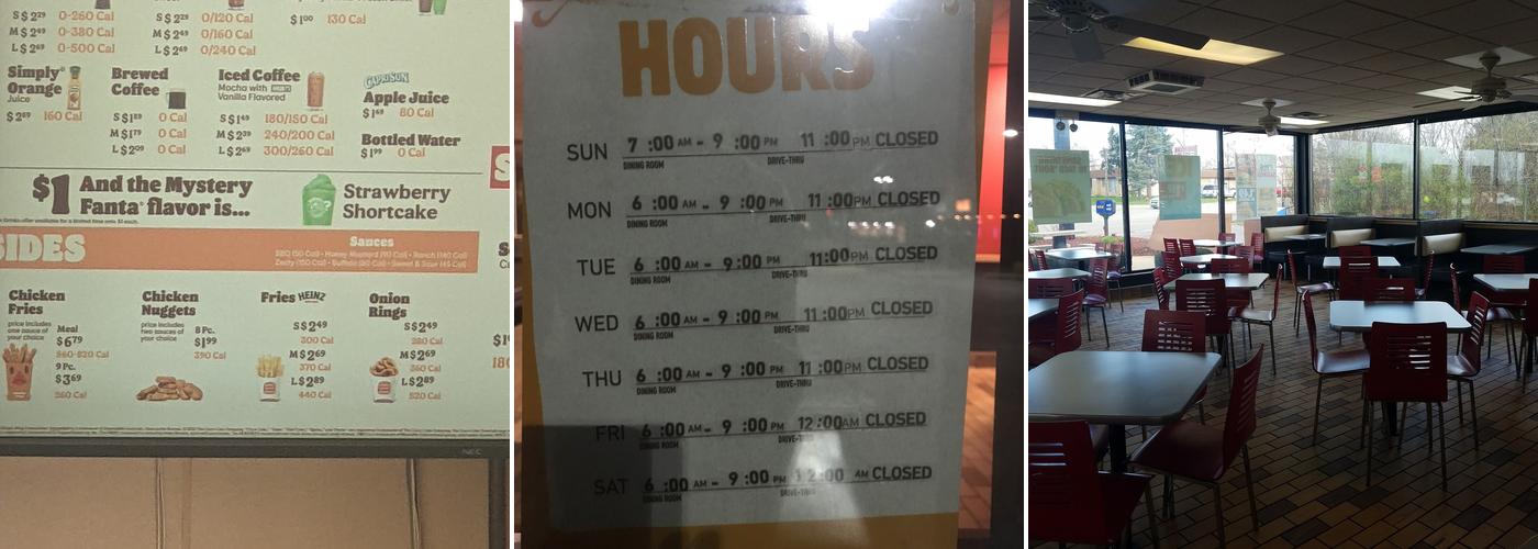 Burger King Menu