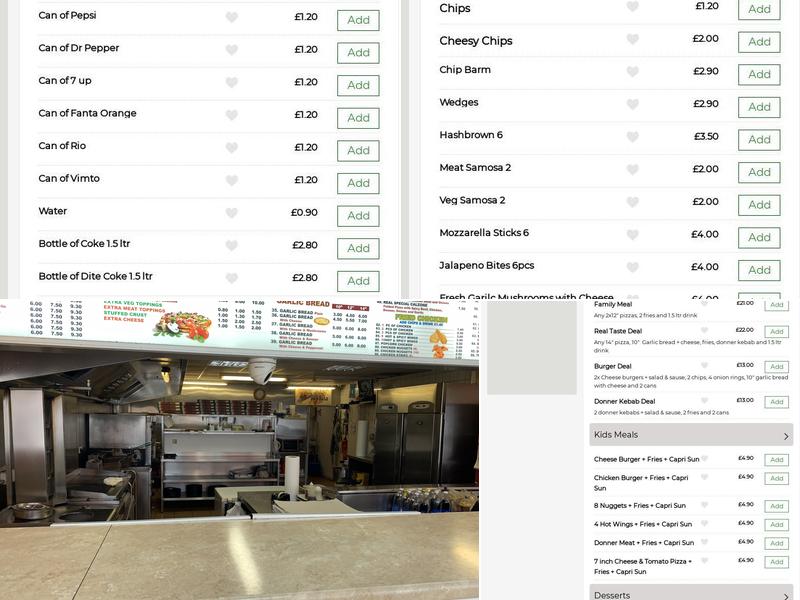 Real Taste Pizza Menu