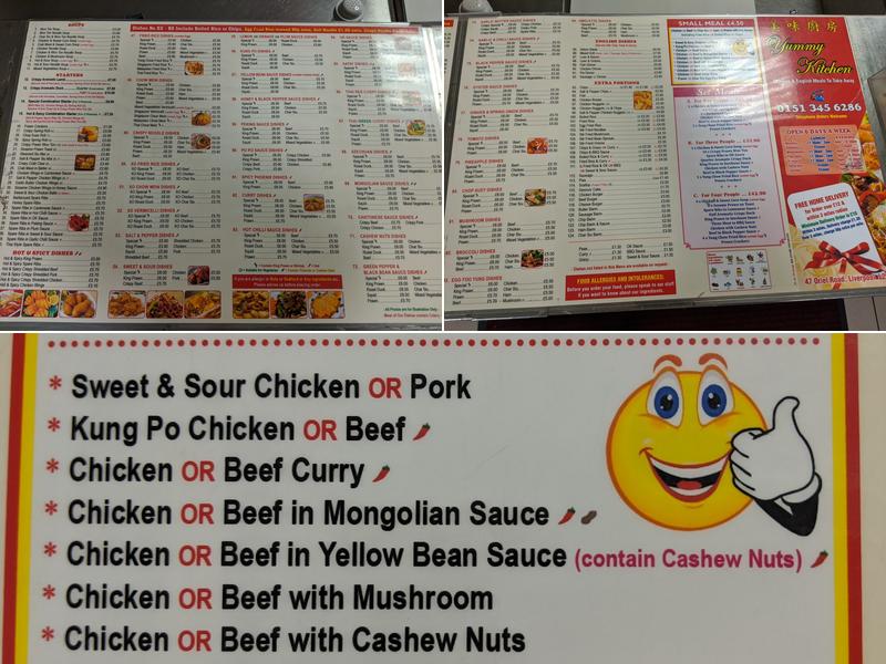 YUMMY KITCHEN Chinese Takeaway Menu