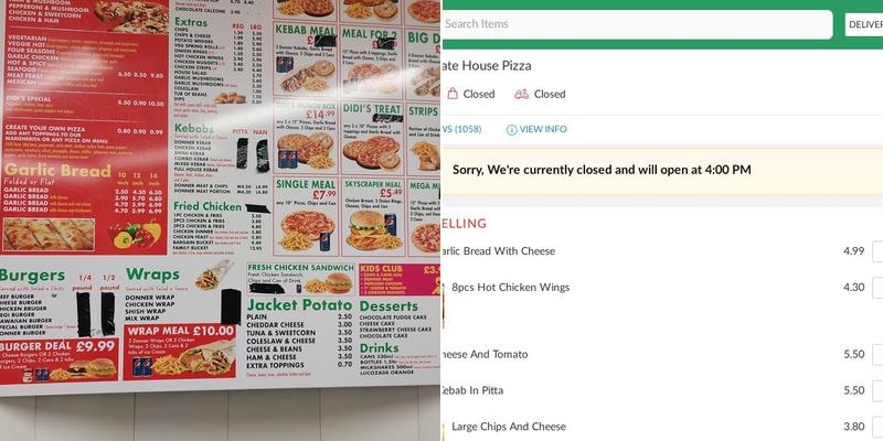 Didi's Gate House Pizza Menu