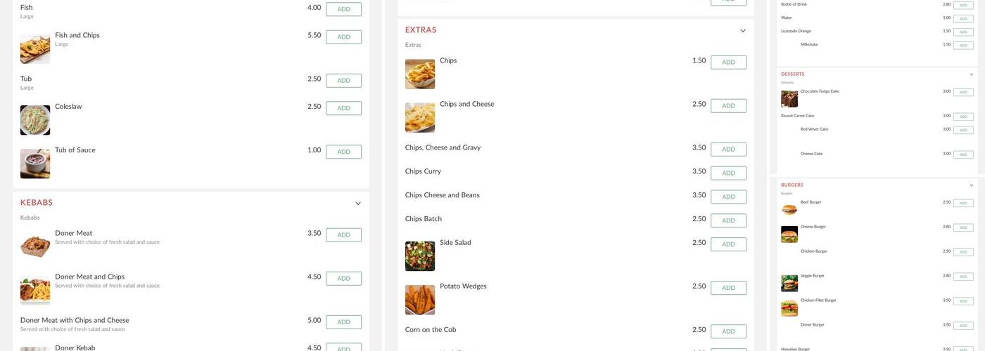 Best Kebab Fish and Chips Menu