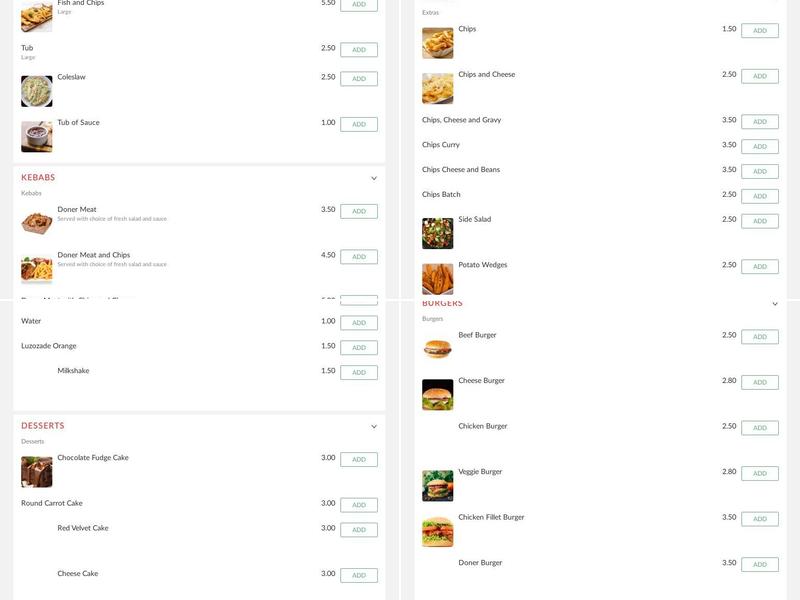 Best Kebab Fish and Chips Menu