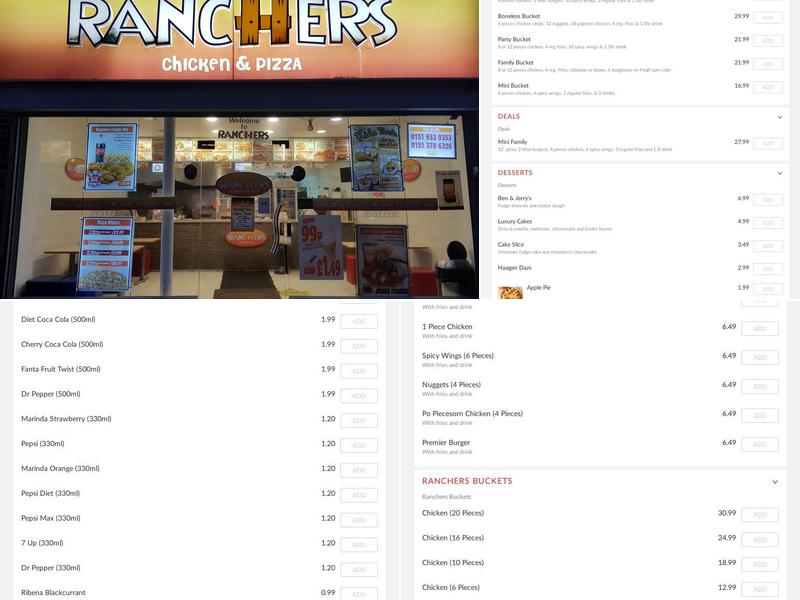 Ranchers Chicken & Pizza Menu