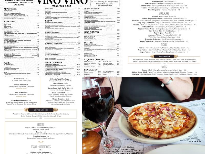 Vino Vino Menu