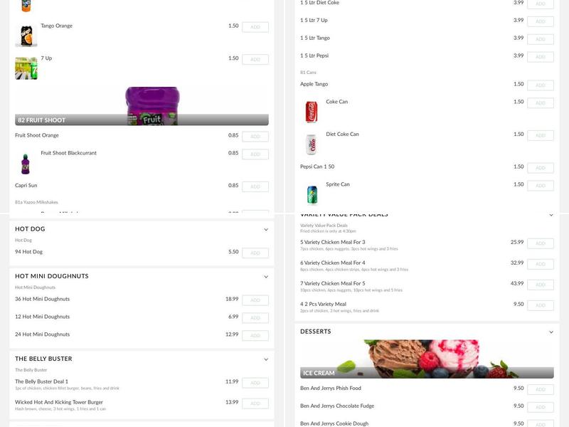 Atlantis fish bar Menu