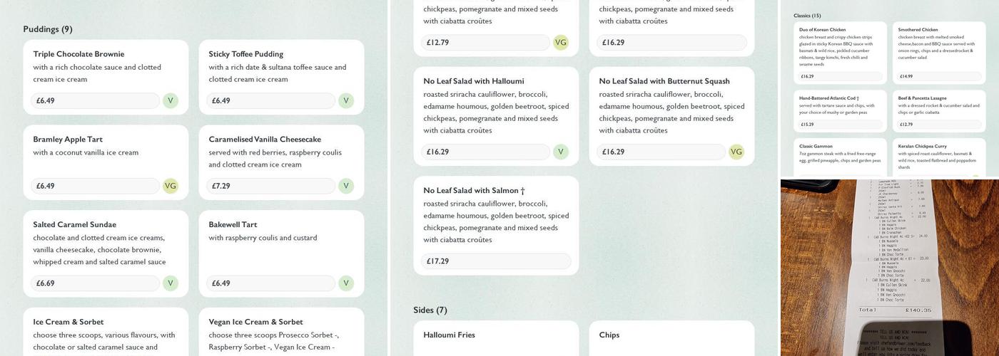 Grange Menu