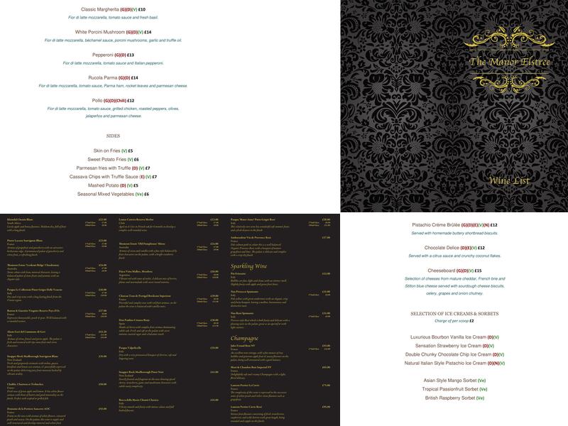 Cavendish Restaurant at Menu