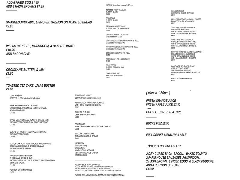 The Dining Room Menu