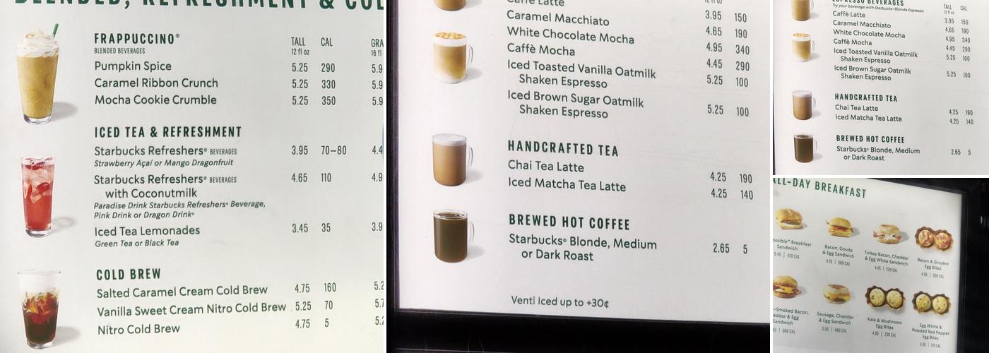 Starbucks Menu