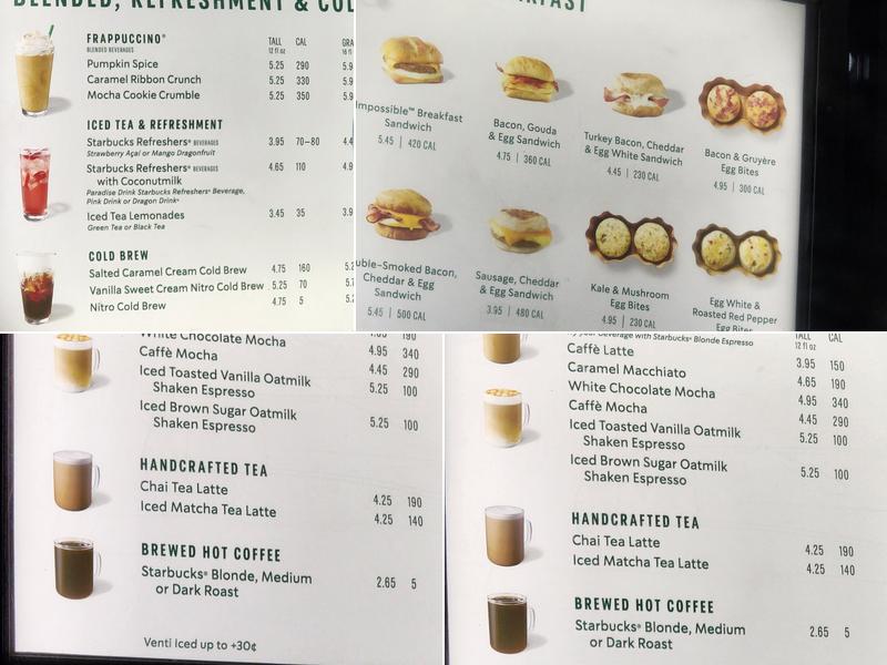 Starbucks Menu