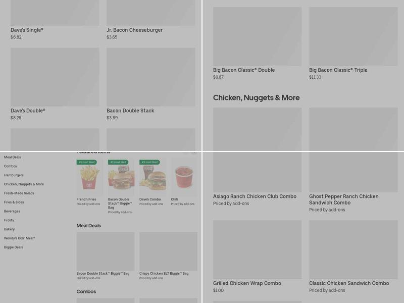 Wendy's Menu
