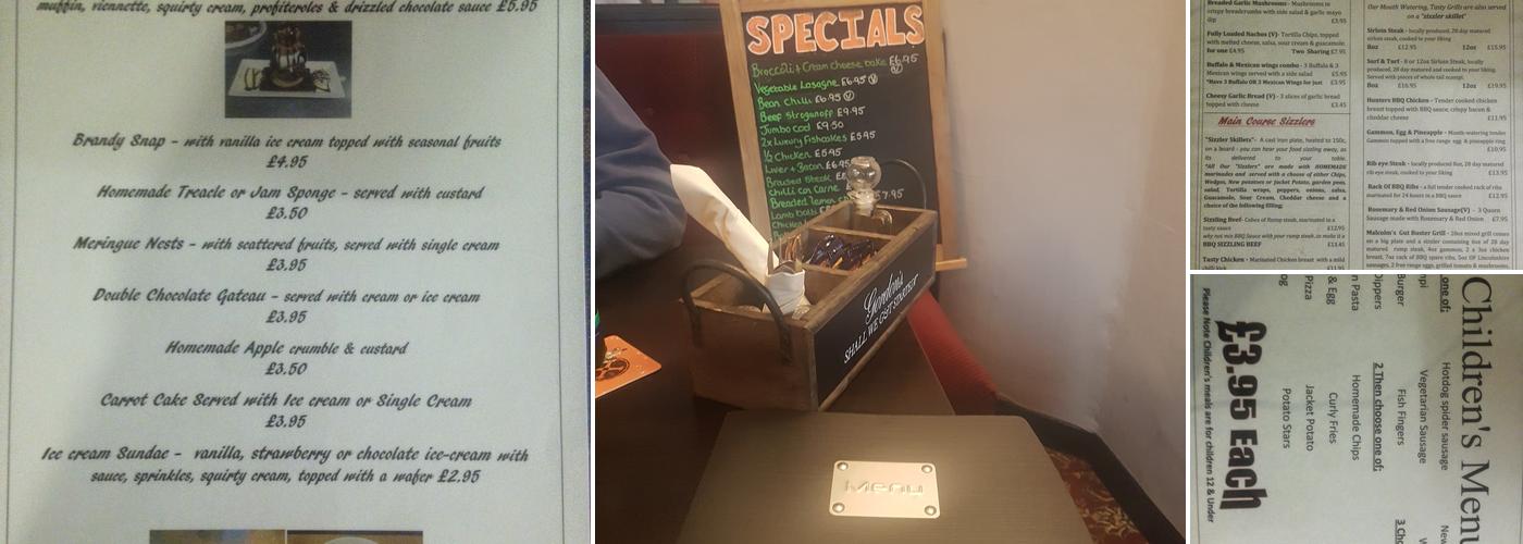 The Malcolm Arms Menu