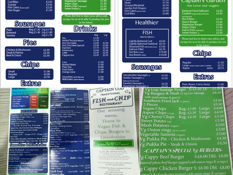 Captain Cod Fish And Chip Menu
