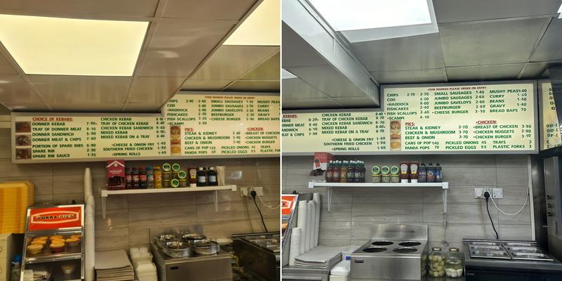 Andy's Fish & Chips Menu