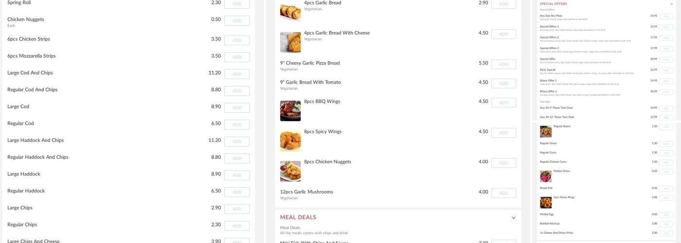 Brian Fish Chips And Pizza Menu