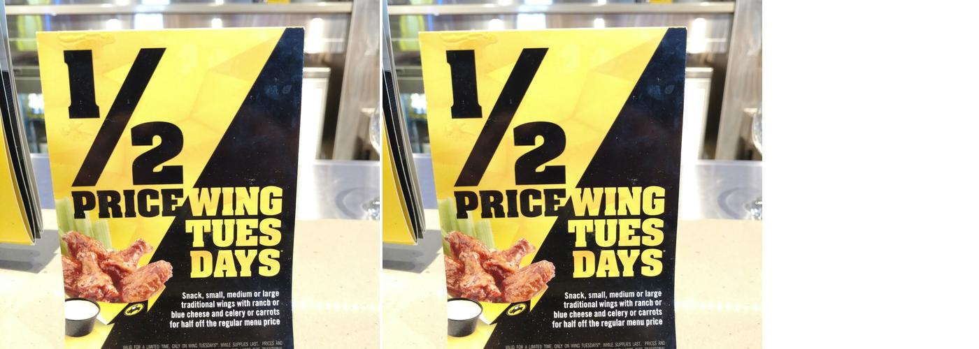 Buffalo Wild Wings Menu