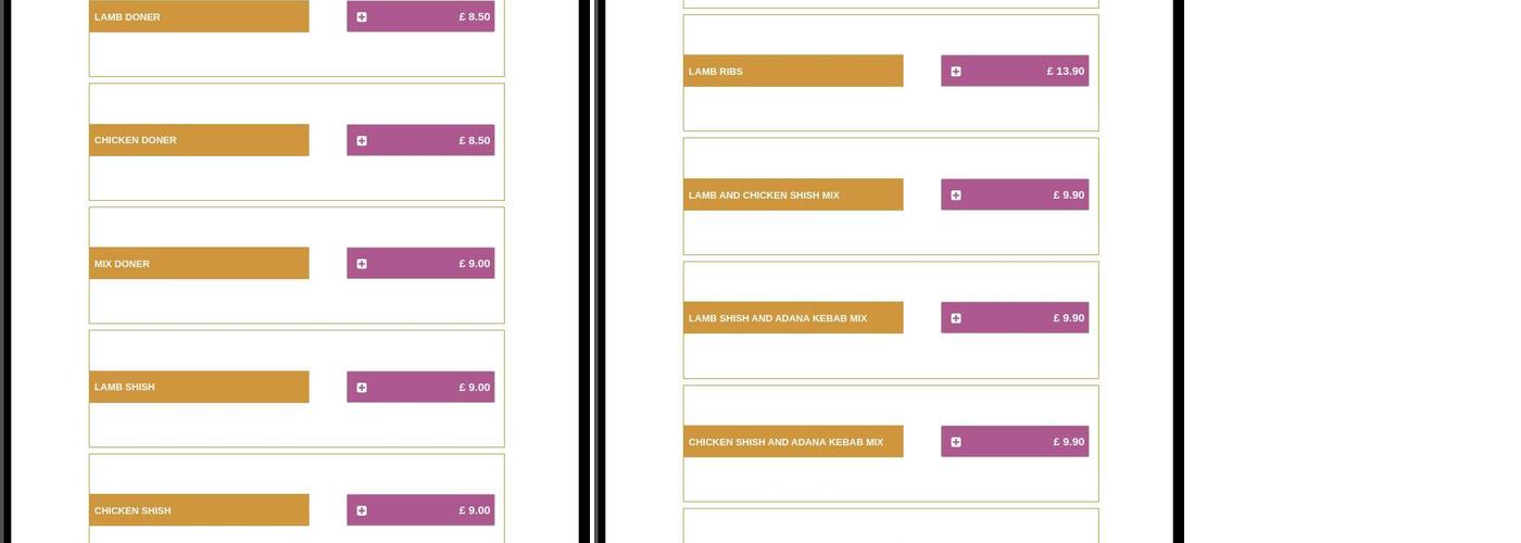 Le Golden Pizza and Charcoal Grill Menu