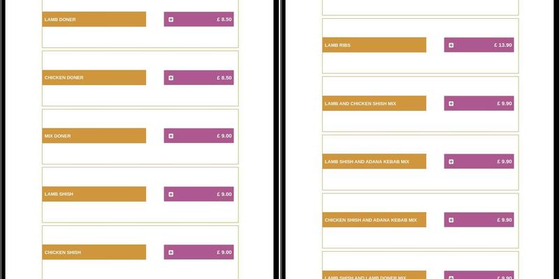 Le Golden Pizza and Charcoal Grill Menu