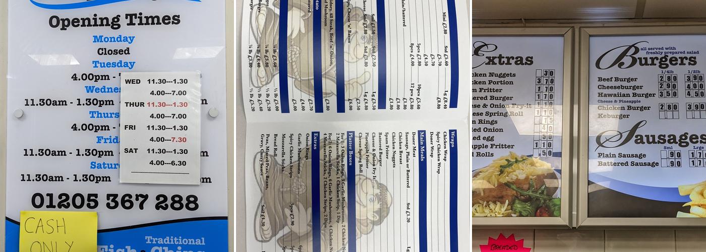 The Jolly Fryer Menu