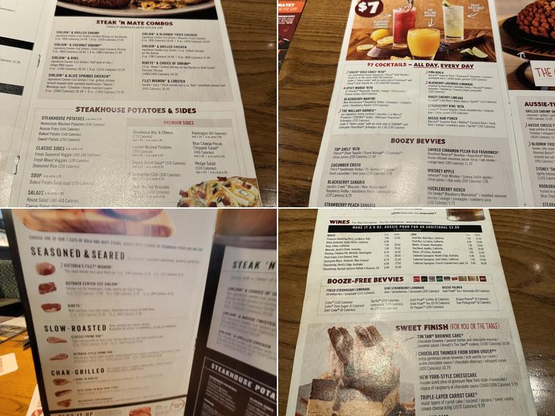 Outback Steakhouse Menu