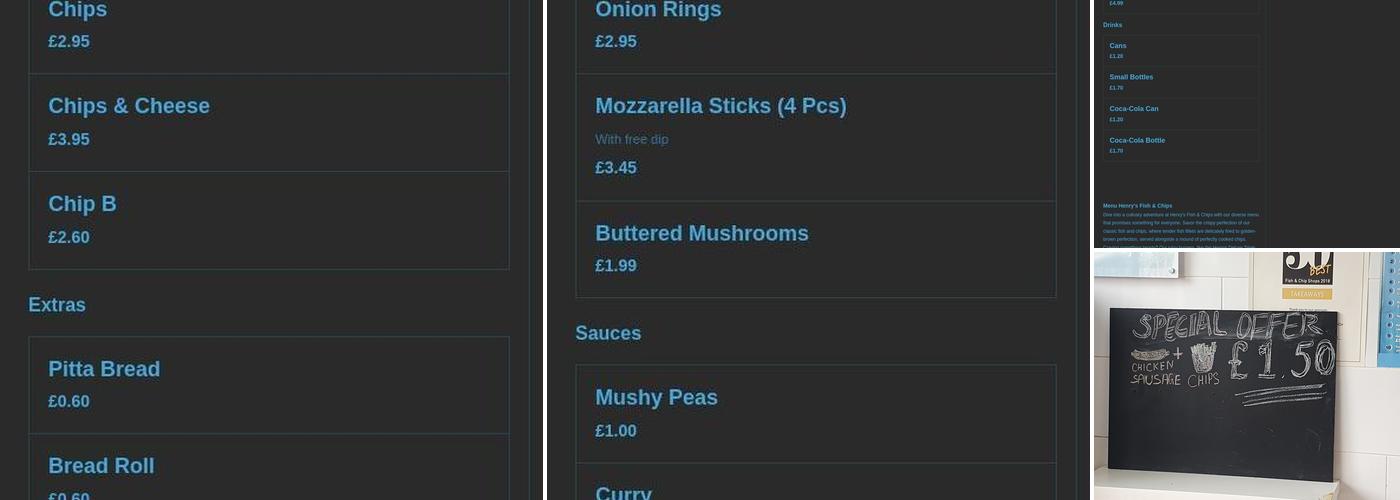 Henry's Fish & Chips Menu