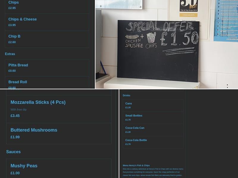 Henry's Fish & Chips Menu