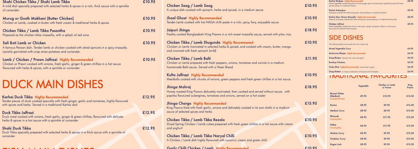 Purbani Botley Menu