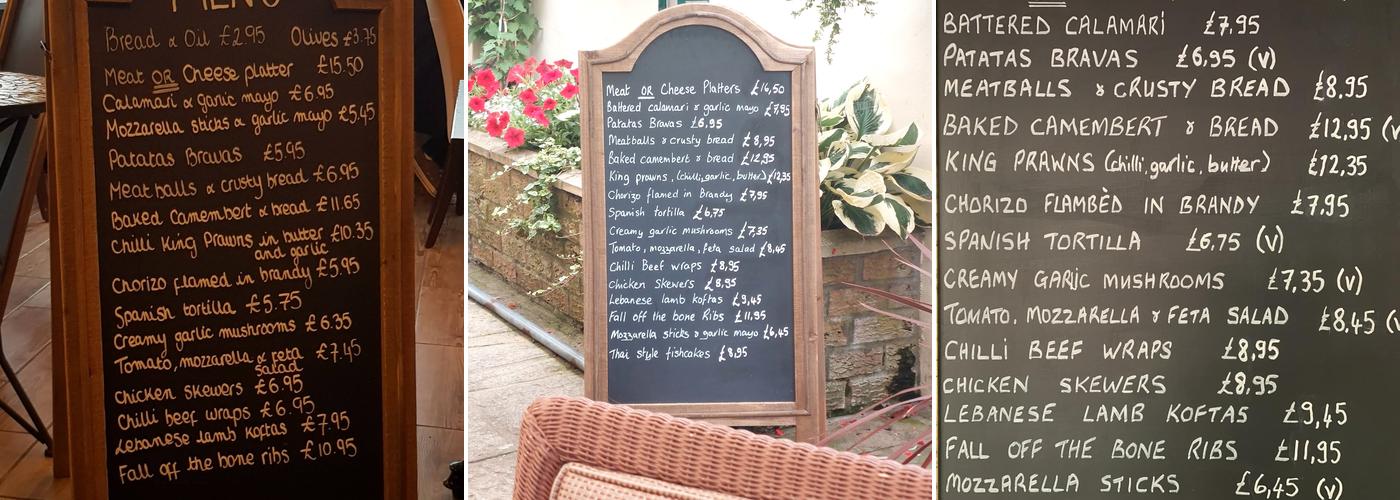 Newton's Wine and Tapas Bar Menu