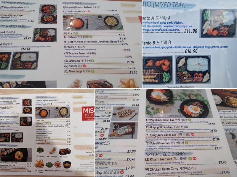 Miso Korean Restaurant Menu
