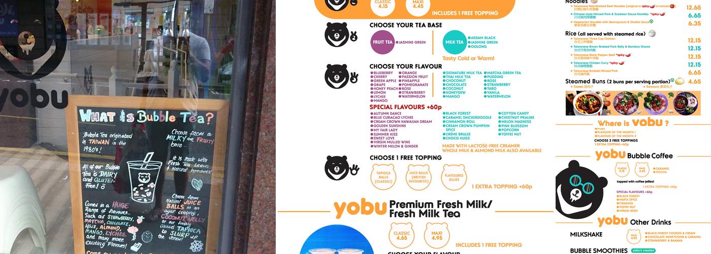 yobu Frozen Yogurt & Bubble Tea, Bournemouth Menu