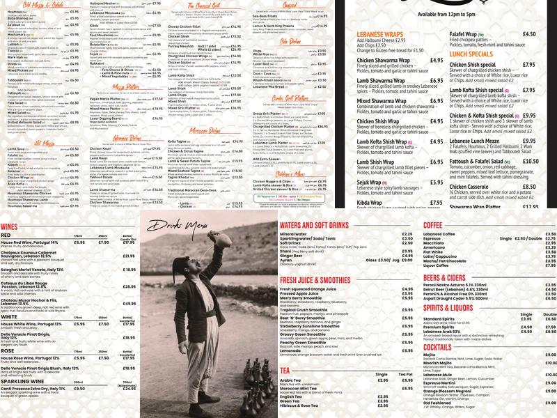 The Luxor Restaurant Menu