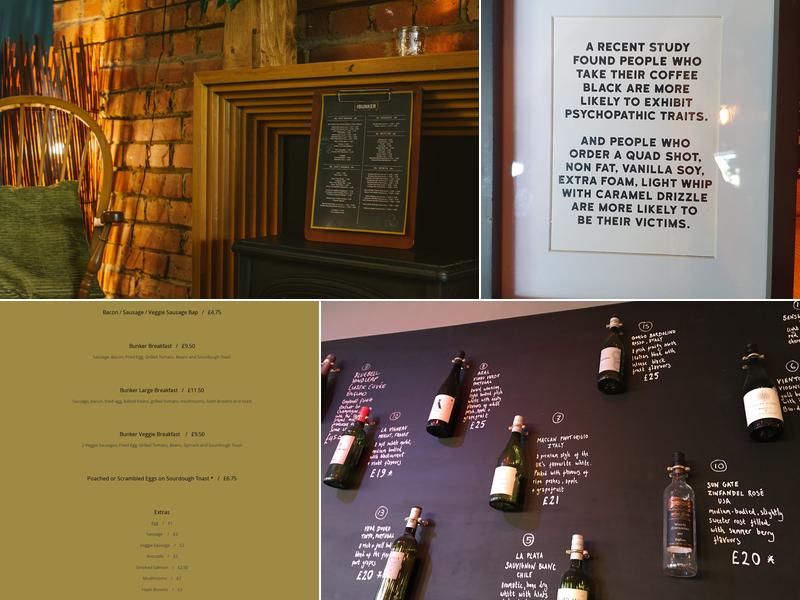The Bunker Bar and Café Menu
