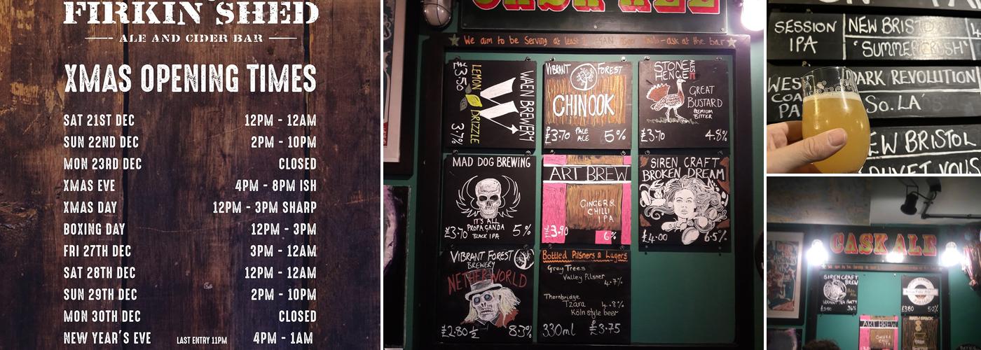 The Firkin Shed Menu