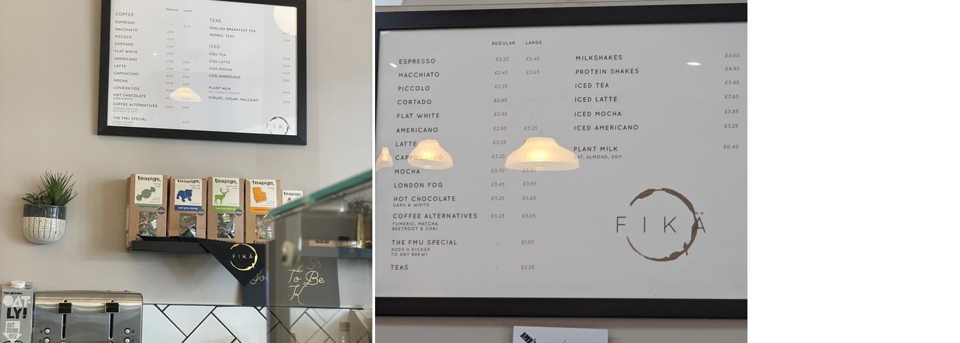 Fika Bournemouth Menu