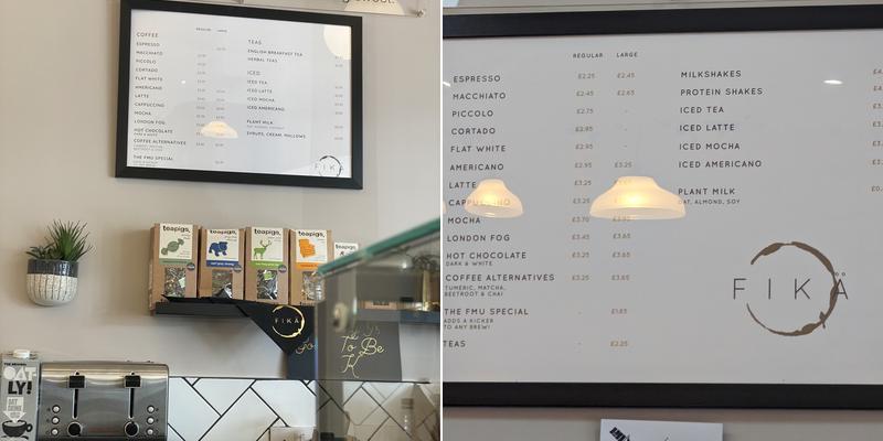 Fika Bournemouth Menu