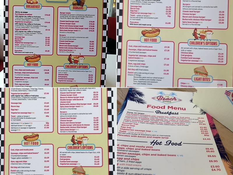 The Prom Diner Menu