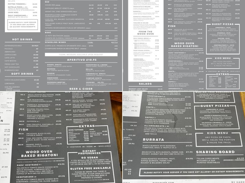 Baffi Pizza Menu