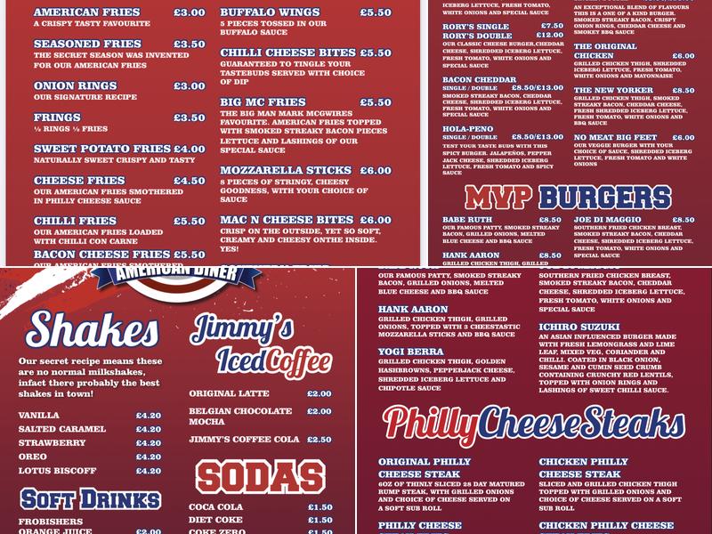 Rory's American Diner Delivery Menu